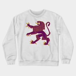 Heraldic Rampant Lion (Purple) Crewneck Sweatshirt